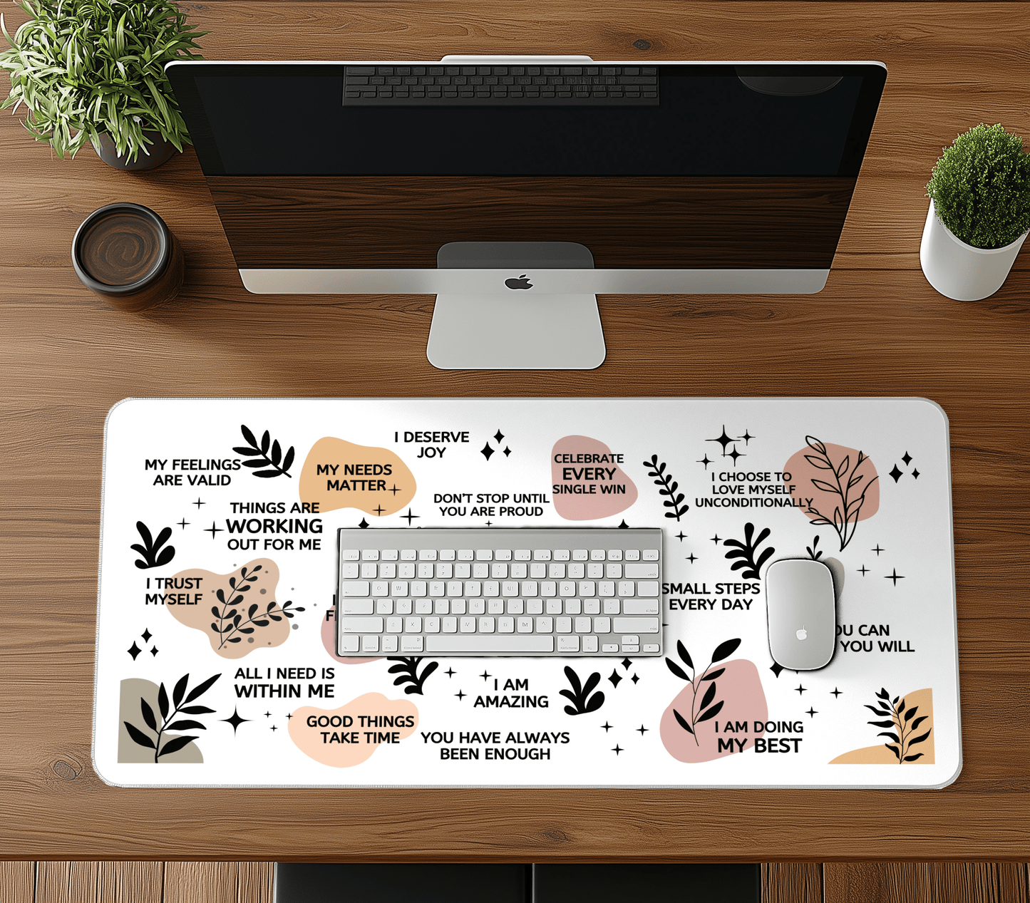 Self care Boho Decor Computer Desk Mouse pad, Positive Affirmations Inspirational Gifts