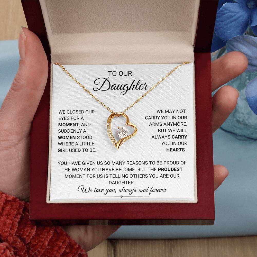 To Our Daughter Forever Love Necklace from Mom & Dad, Dad Gift for her, Mom Gift for Daughter