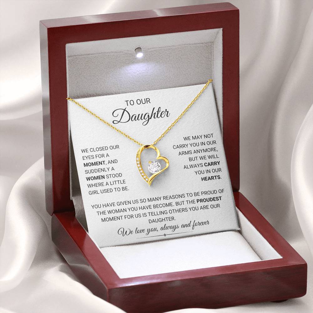 To Our Daughter Forever Love Necklace from Mom & Dad, Dad Gift for her, Mom Gift for Daughter