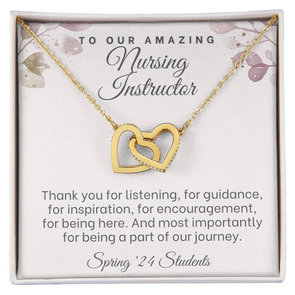 Nursing Instructor Gifts, Personalized Clinical Nurse instructor Hearts Necklace, Nurse instructor, Clinical Instructor Thank you gifts