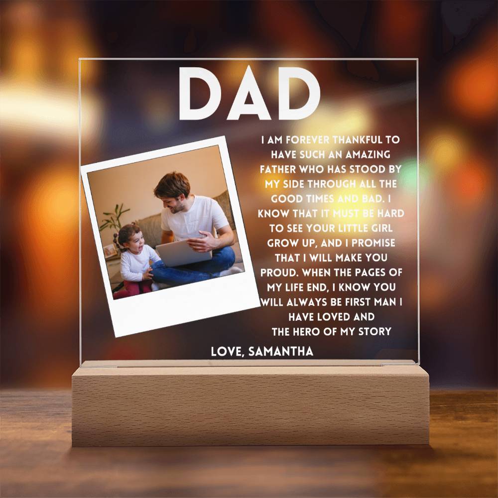 Personalized Photo frame for Dad Forever Thankful Father's day Gift