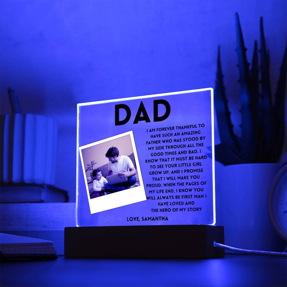 Personalized Gift for Dad, Father's day,Birthday, Christmas Photo Acrylic Plaque