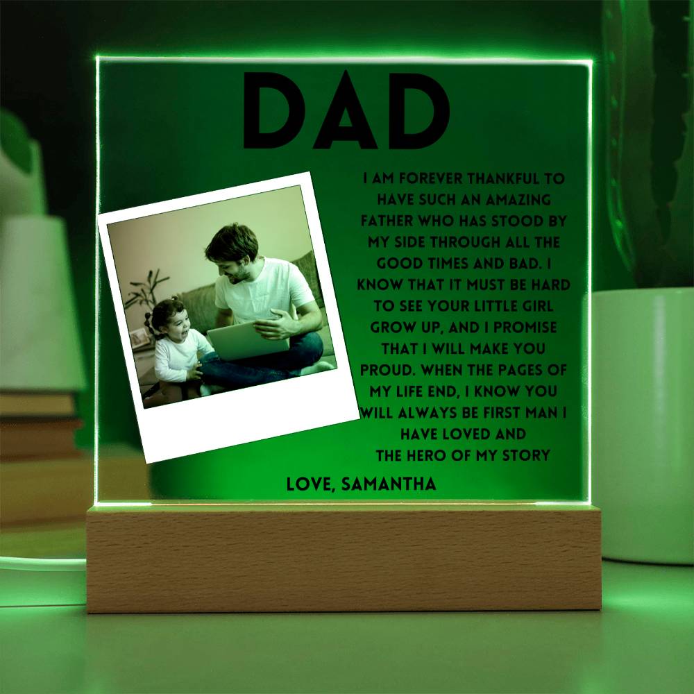 Personalized Gift for Dad, Father's day,Birthday, Christmas Photo Acrylic Plaque