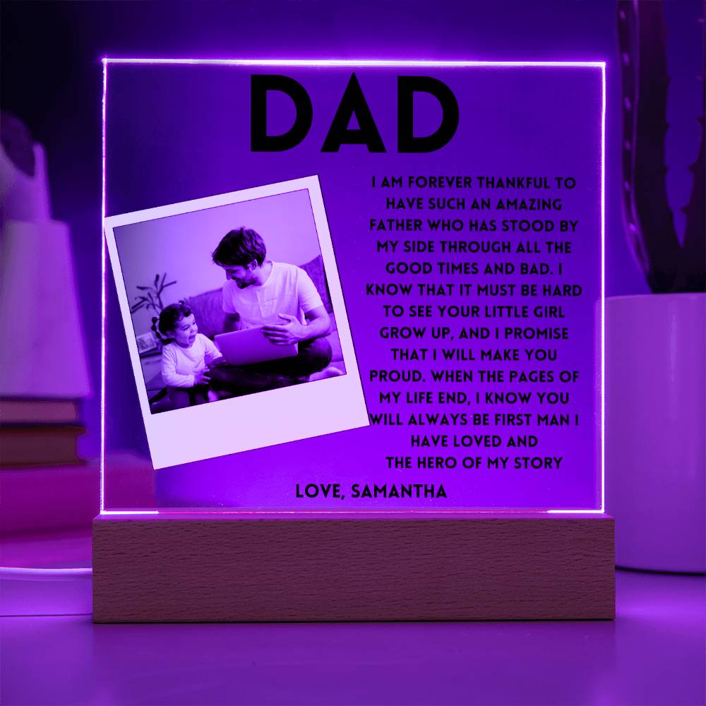 Personalized Gift for Dad, Father's day,Birthday, Christmas Photo Acrylic Plaque