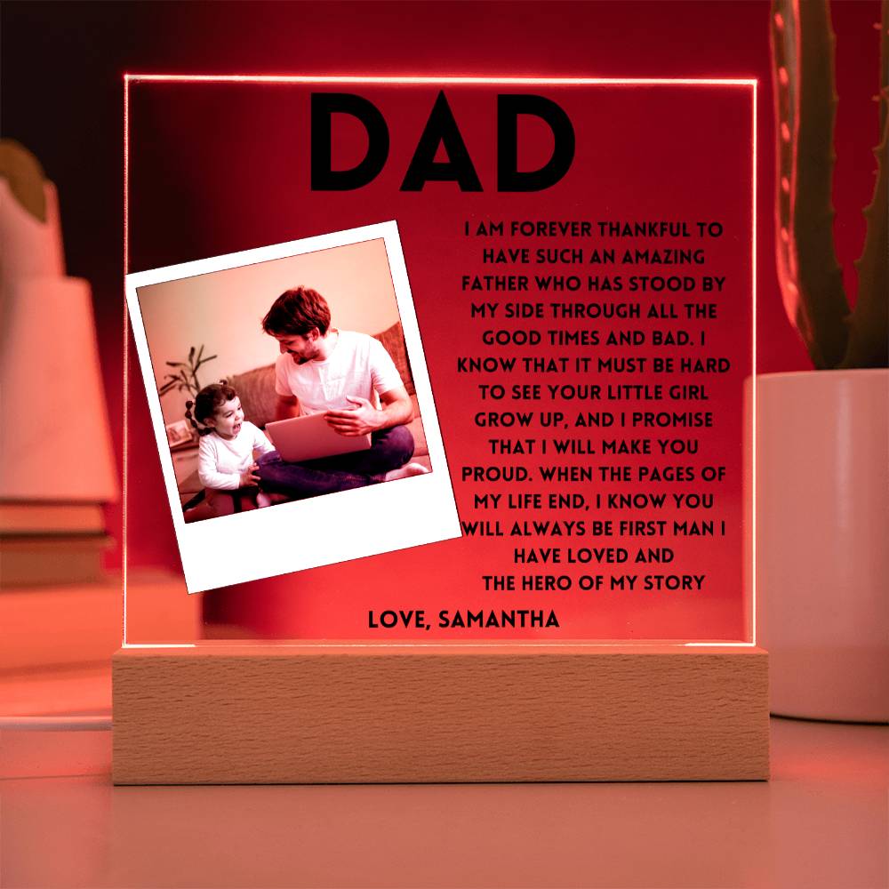 Personalized Gift for Dad, Father's day,Birthday, Christmas Photo Acrylic Plaque