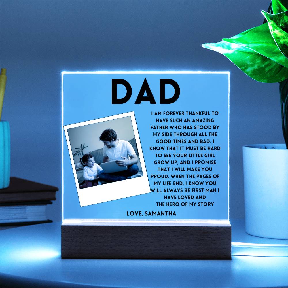 Personalized Gift for Dad, Father's day,Birthday, Christmas Photo Acrylic Plaque