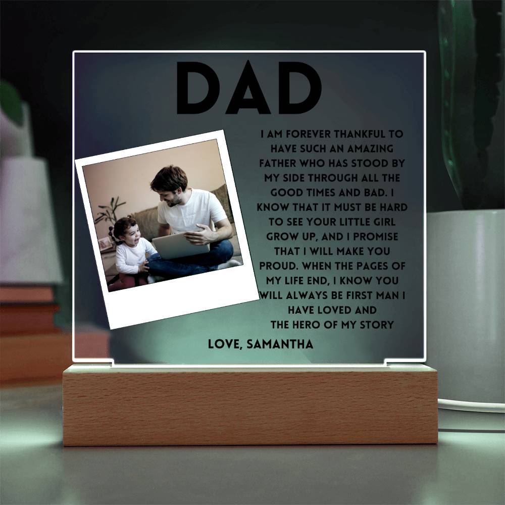 Personalized Gift for Dad, Father's day,Birthday, Christmas Photo Acrylic Plaque