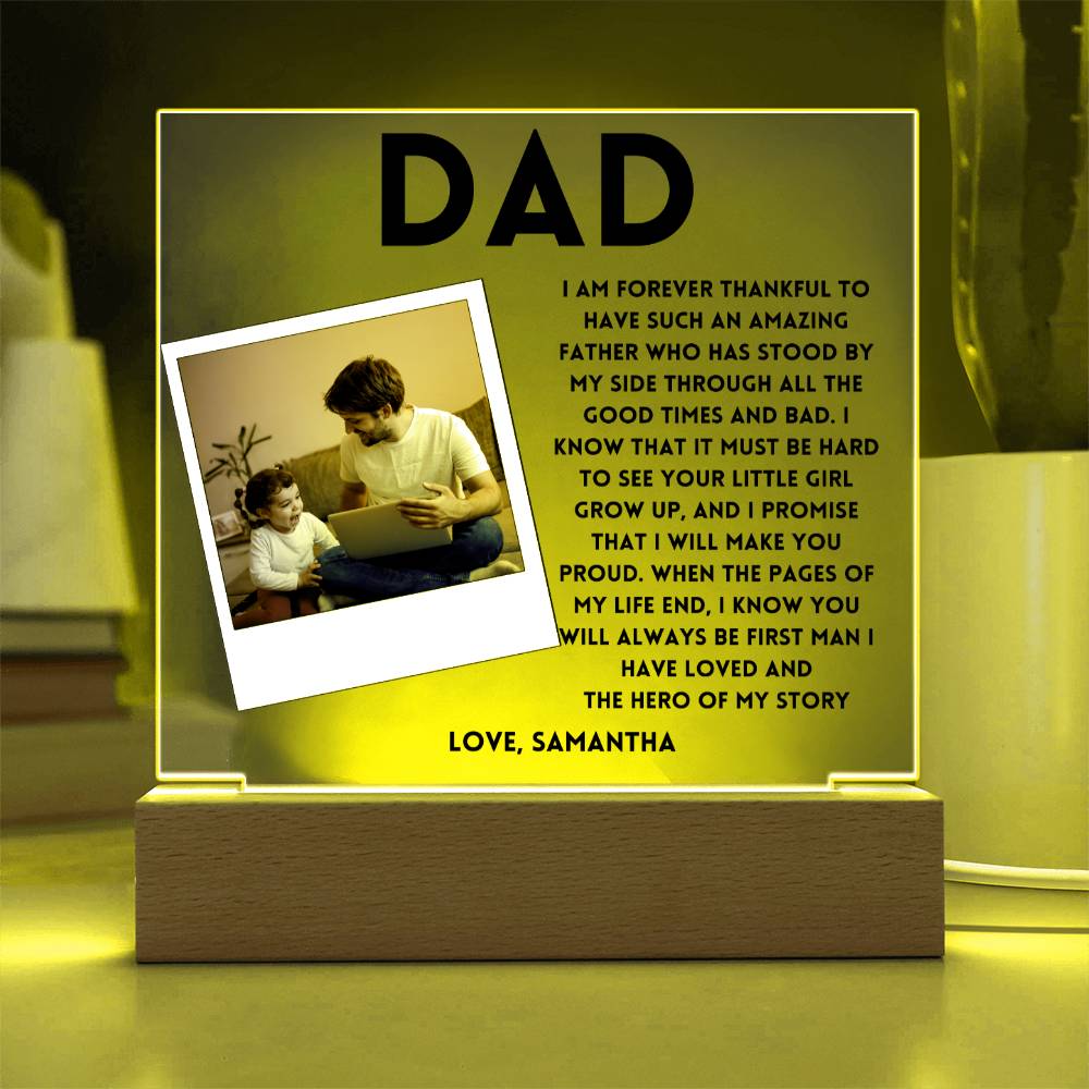 Personalized Gift for Dad, Father's day,Birthday, Christmas Photo Acrylic Plaque