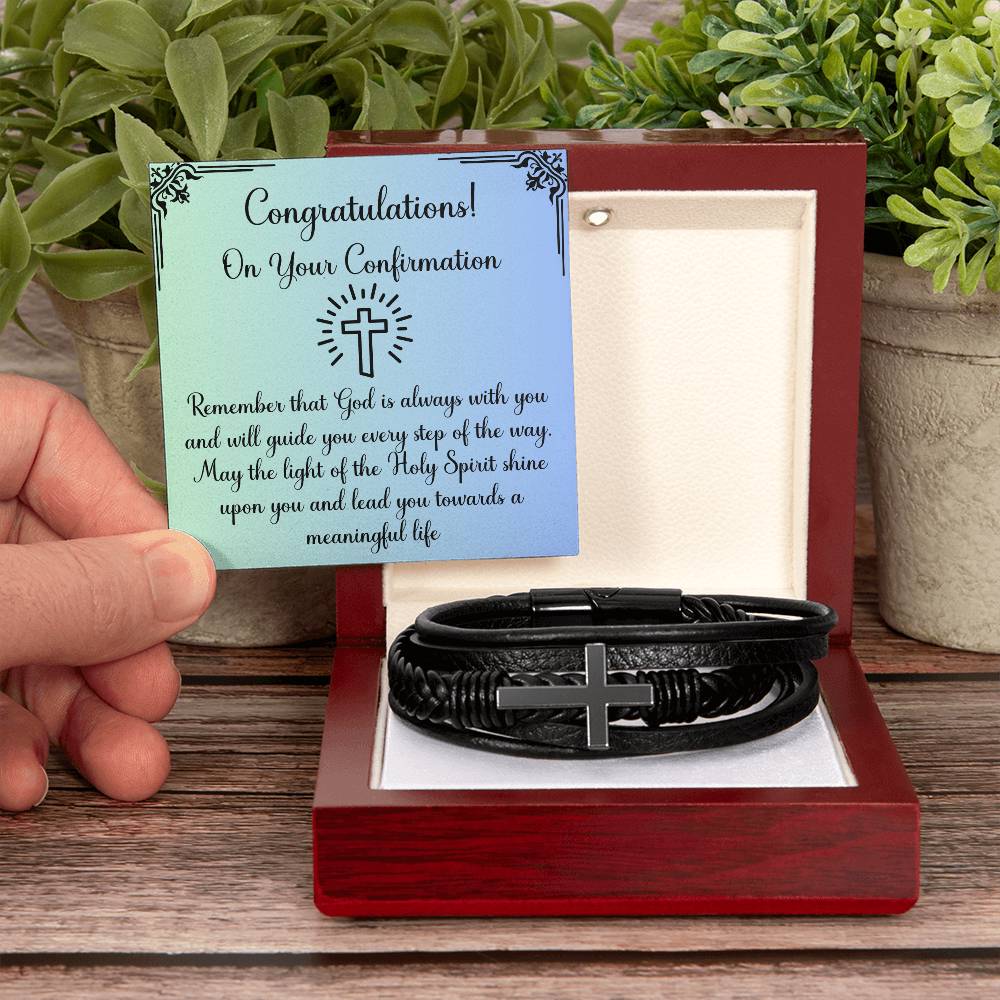 Motivational christian gifts for men,Bible verse vegan leather mens bracelet,Trendy christian bracelet, Christian Gifts teenage boys Baptism