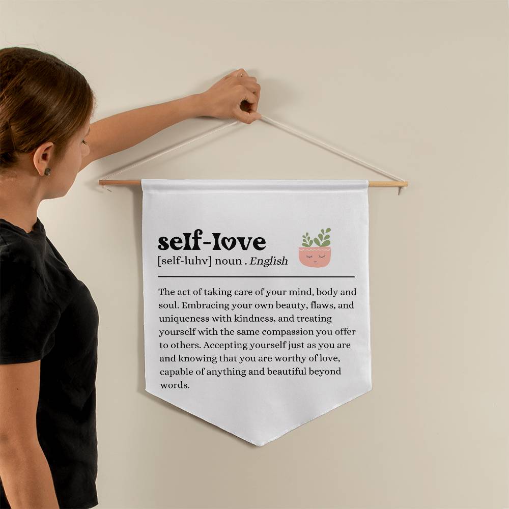 Self Love Definition Pennant Self love wall art Minimalist wall art Daily Affirmations Word Definition