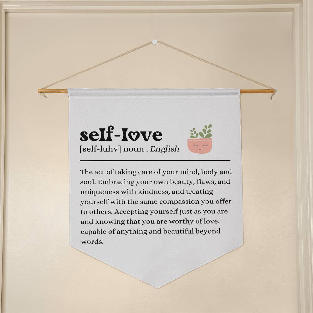 Self Love Definition Pennant Self love wall art Minimalist wall art Daily Affirmations Word Definition