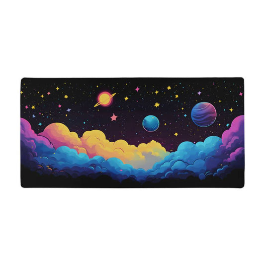 Black Blue Celestial Desk Mat Gaming Mouse Pad Large Mousepad Extra Large Keyboard Mousepad Desk Pad for Work Game Office Home XL