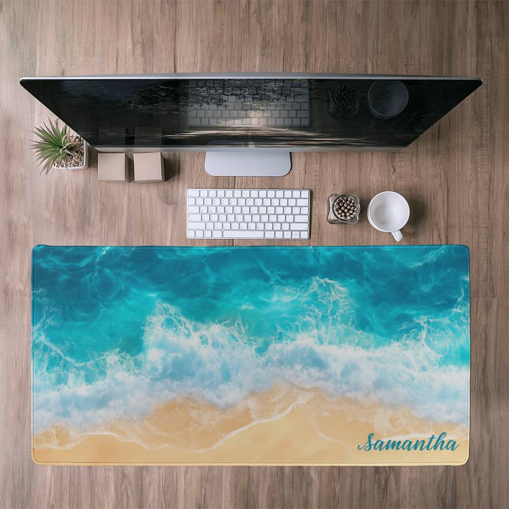 Personalized Ocean Desk mat, Beach House decor  Gaming Mouse Pad