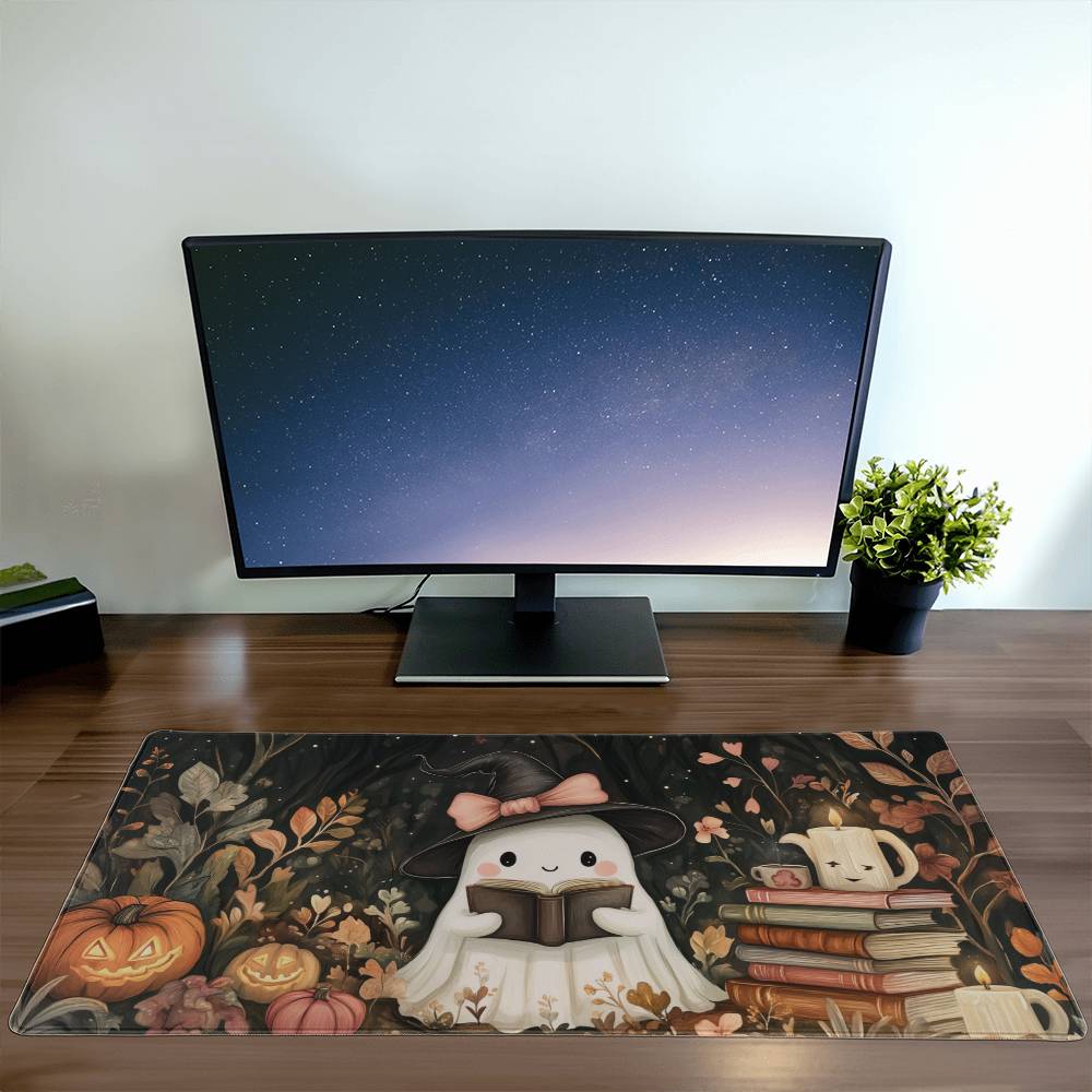 Coquette ghost mouse pad, halloween mousepad, Halloween Cottagecore computer keyboard mat