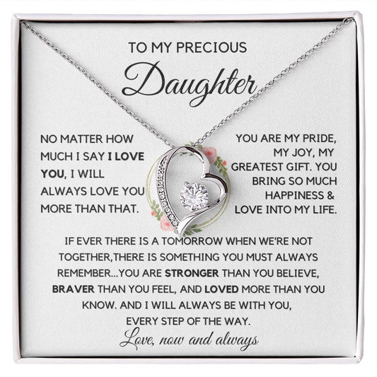 To my Daughter, I will always love you more- Forever Necklace