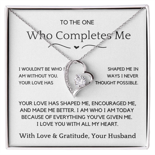 The one who completes me- Forever Love Necklace