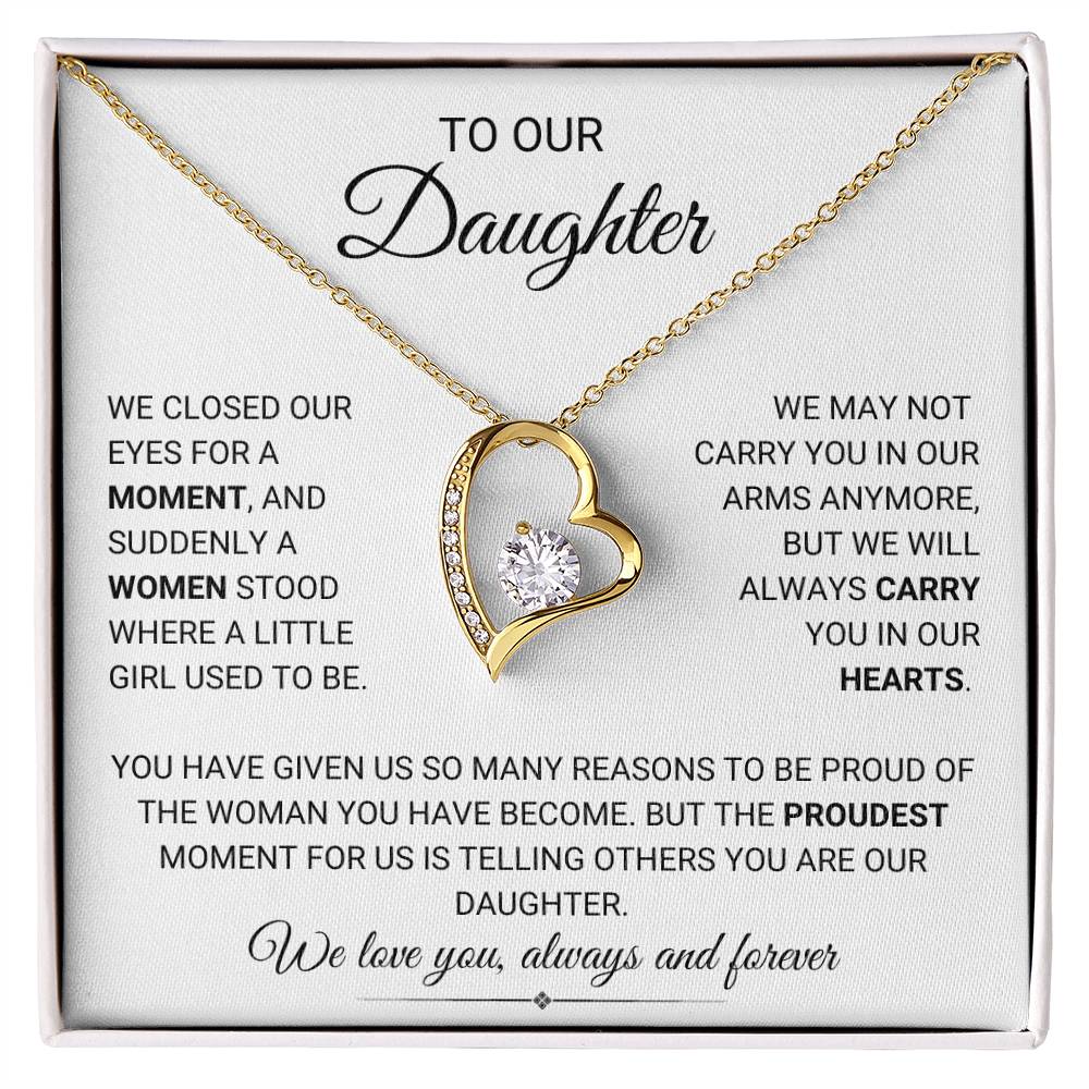 To Our Daughter Forever Love Necklace from Mom & Dad, Dad Gift for her, Mom Gift for Daughter