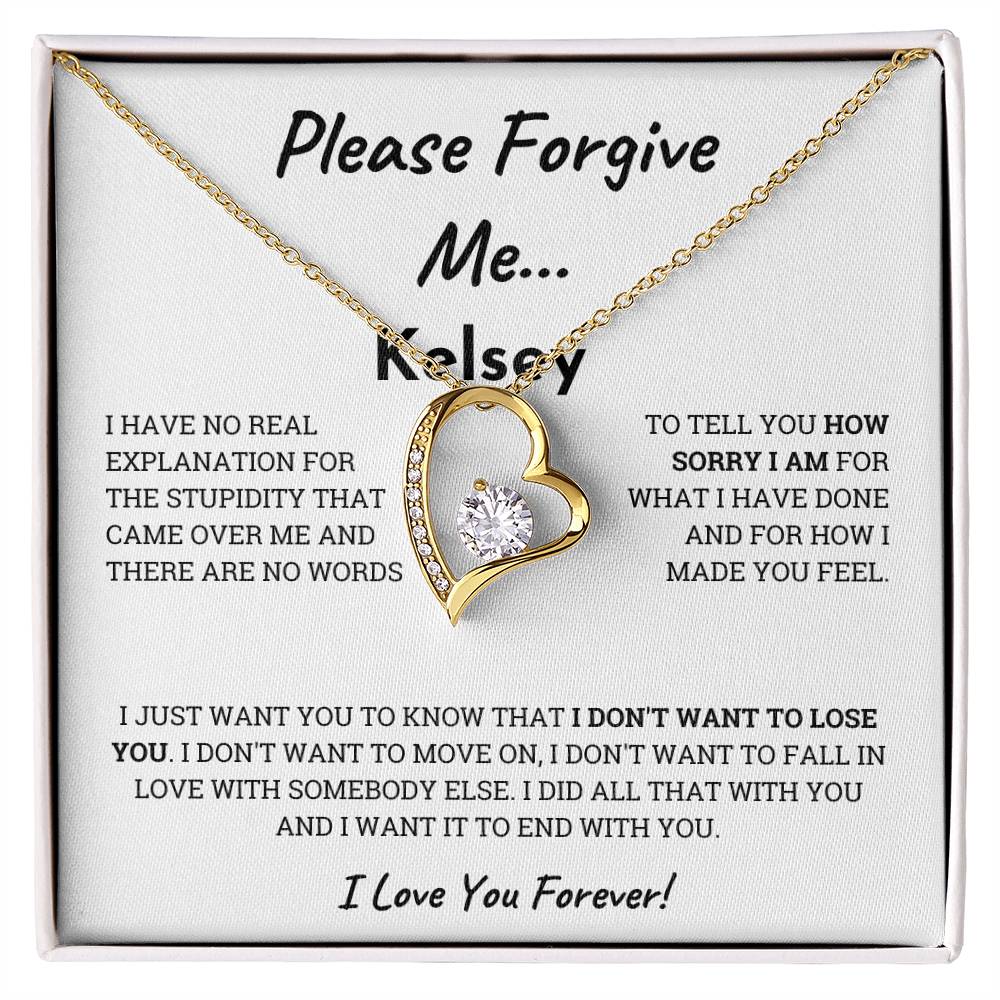 Please Forgive me Forever Love Necklace, Apology gift for her