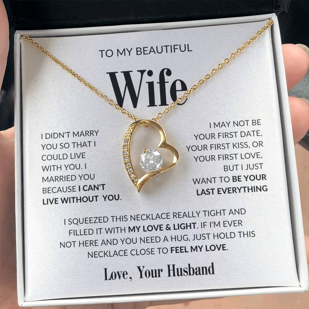 To my Wife Forever Love Necklace Love & Light Gift for her