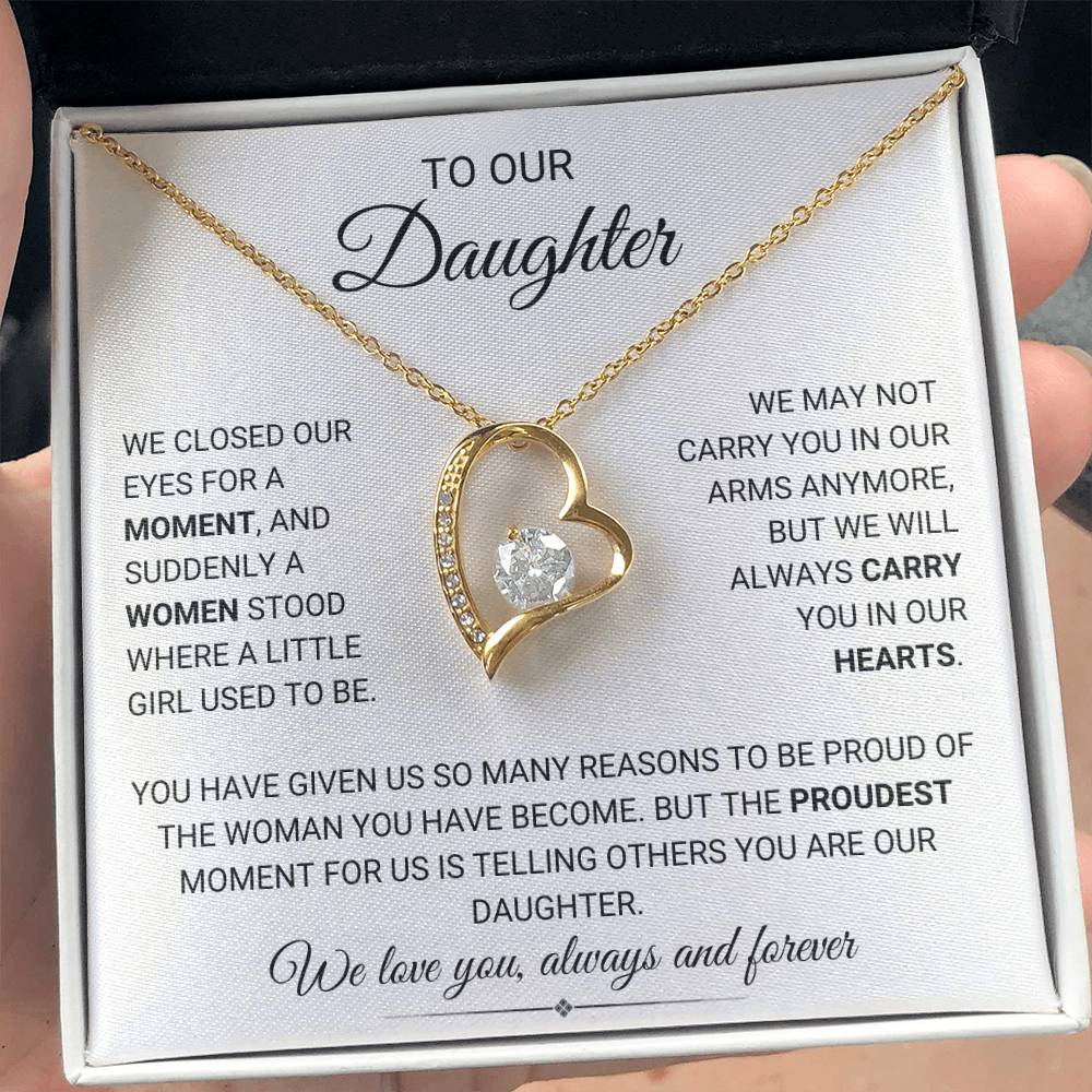 To Our Daughter Forever Love Necklace from Mom & Dad, Dad Gift for her, Mom Gift for Daughter