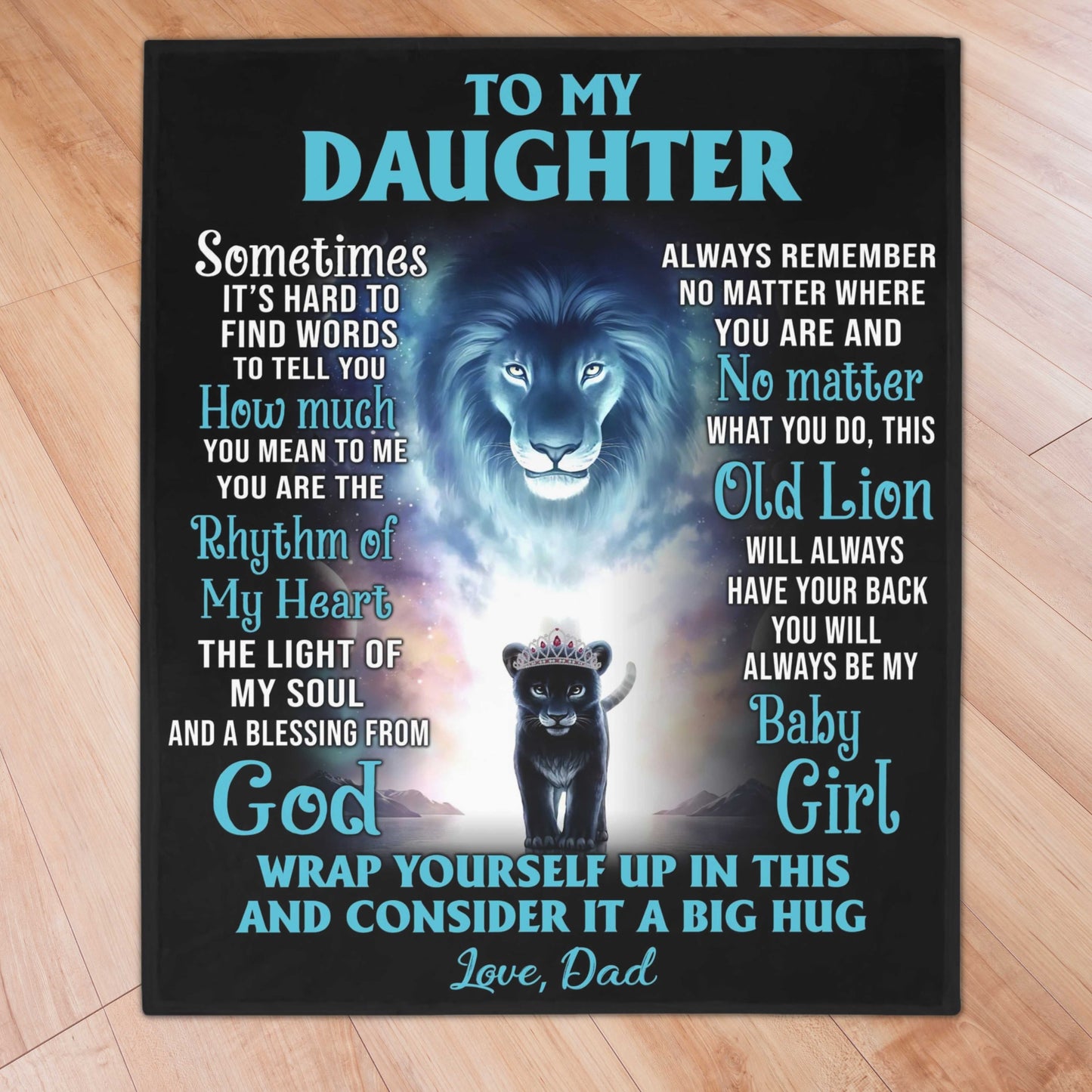 Baby Girl Lion Dad to Daughter Blanket