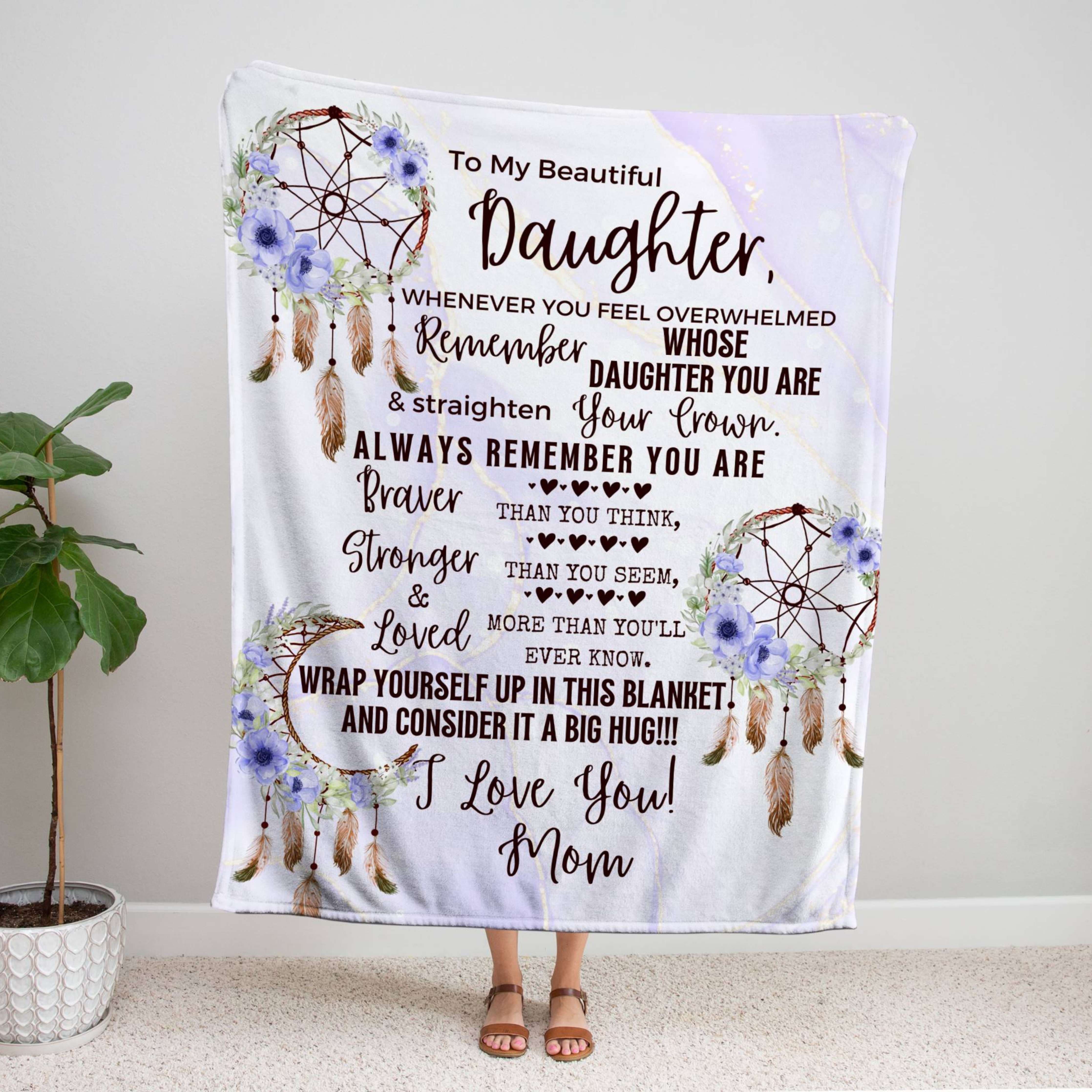 Purple Dreamcatcher Mom to Daughter Blanket Mooi Metal Art