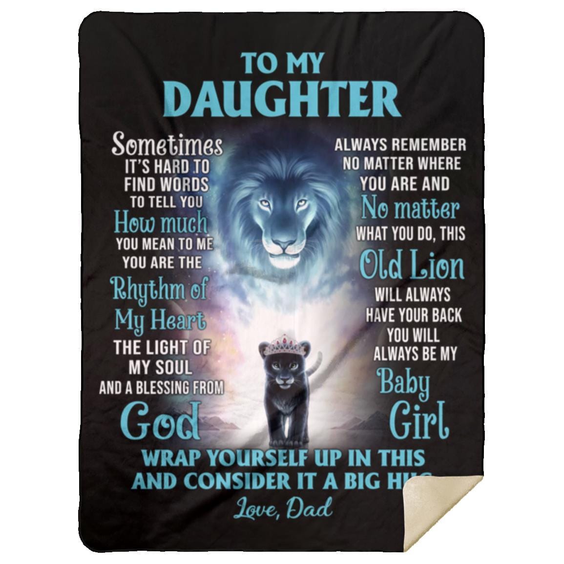 Baby Girl Lion Dad to Daughter Blanket