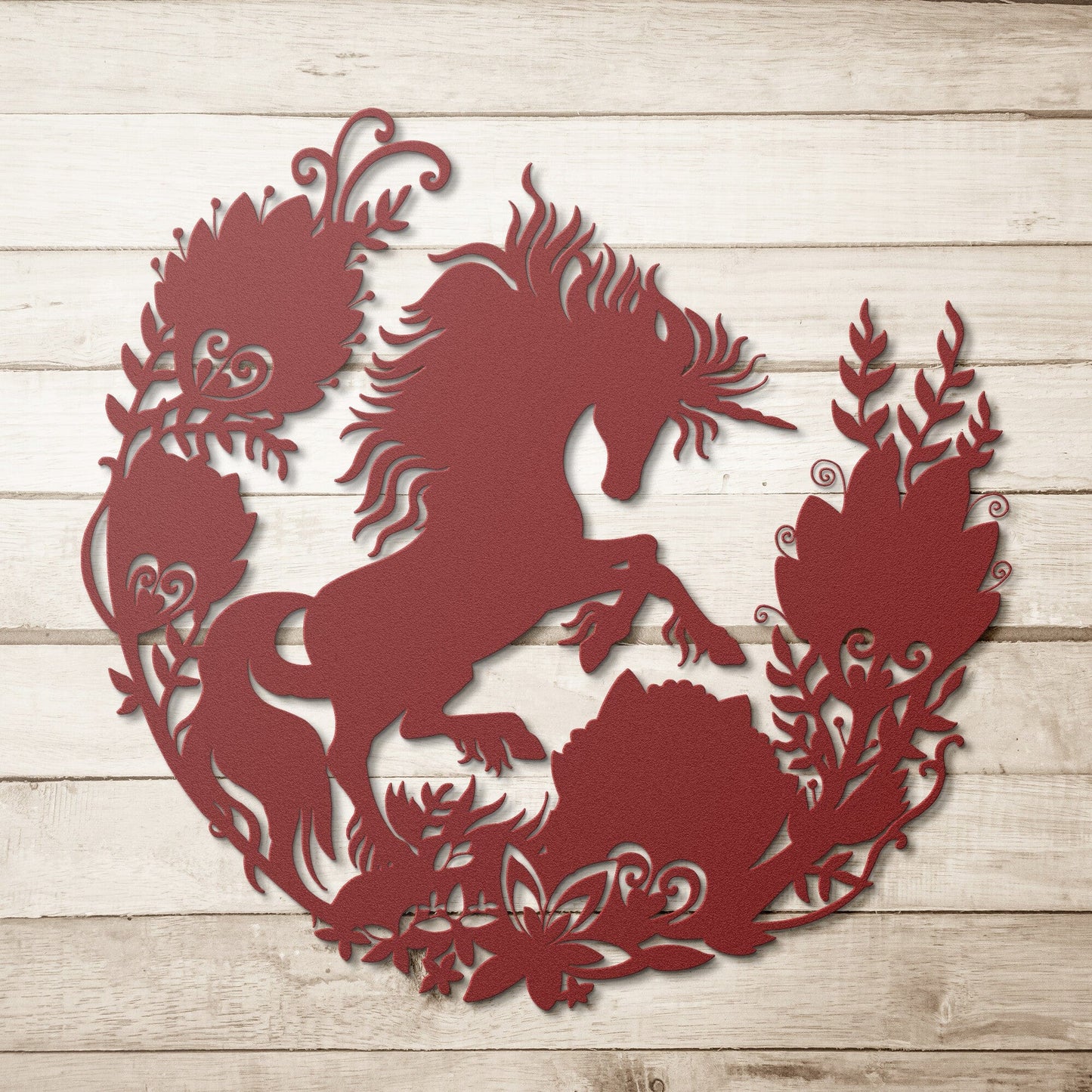 Fairy tale dream Unicorn in a forest metal Wall Art