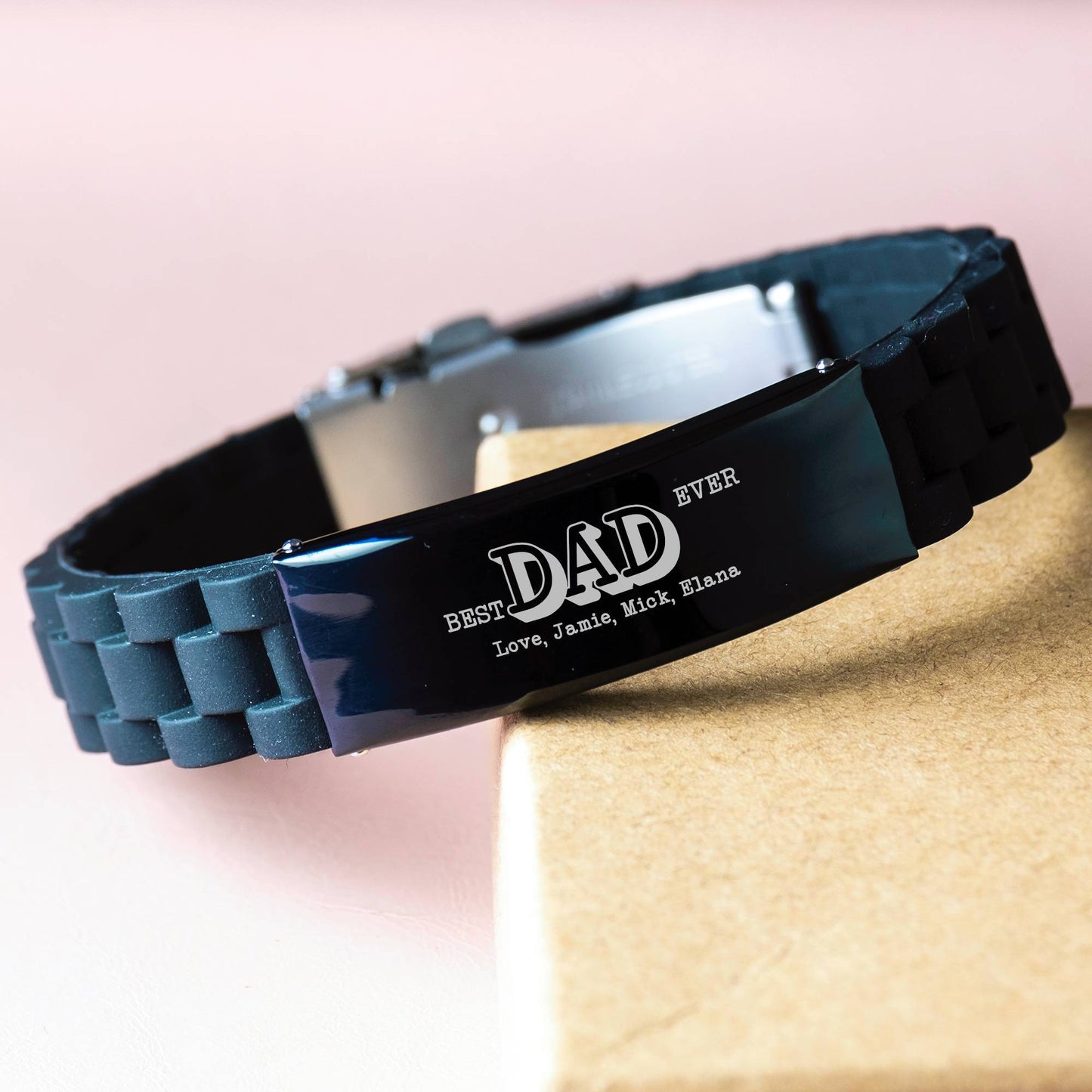 Best Dad Ever Personalized Bracelet from Kids