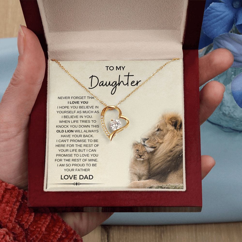 Heart Pendant- This old Lion- Daughter Gift