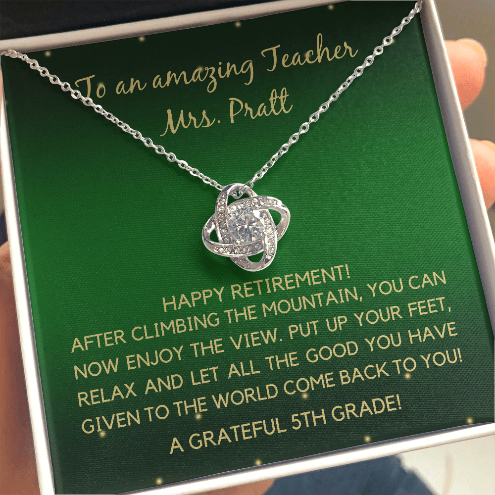Personalized Retirement Gifts for women, Teacher Retirement Jewelry, Retirement necklace for teacher, teacher gift