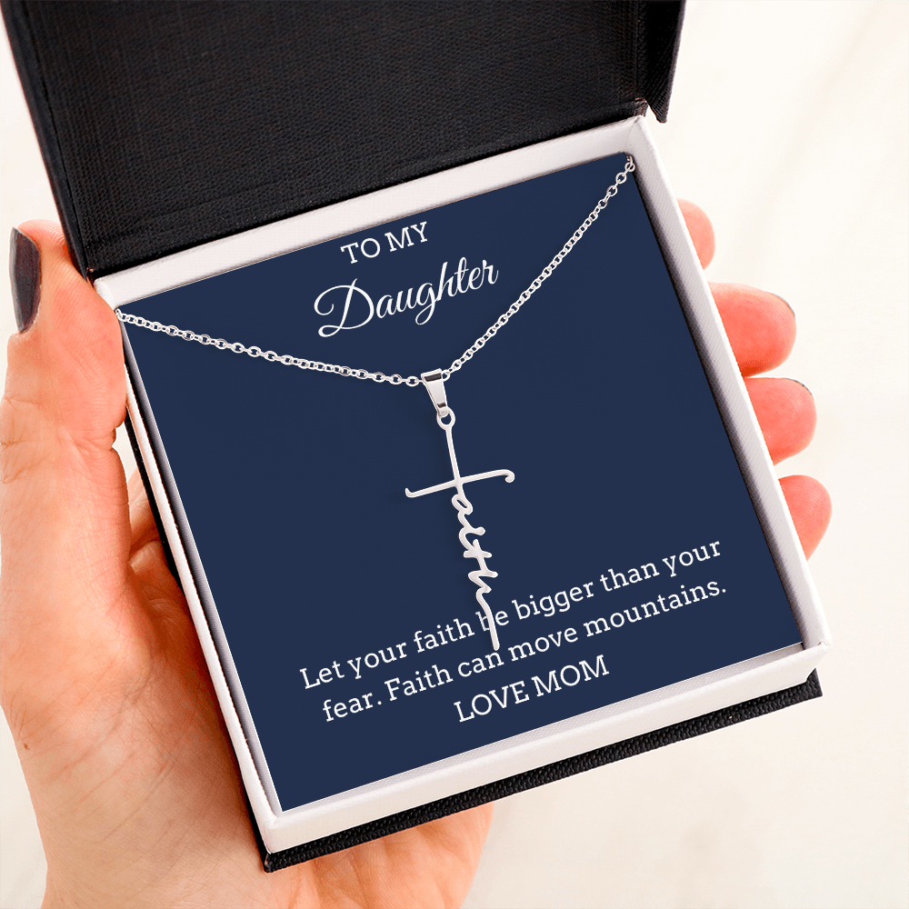 Personalized Faith Cross necklace