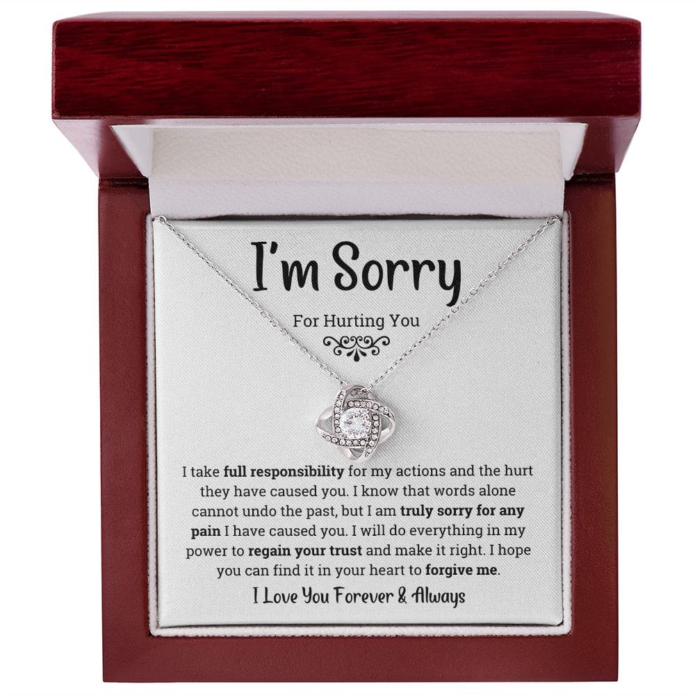 I'm Sorry - Forgive me Loveknot Necklace- EU