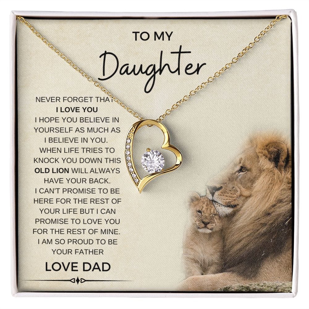 Heart Pendant- This old Lion- Daughter Gift