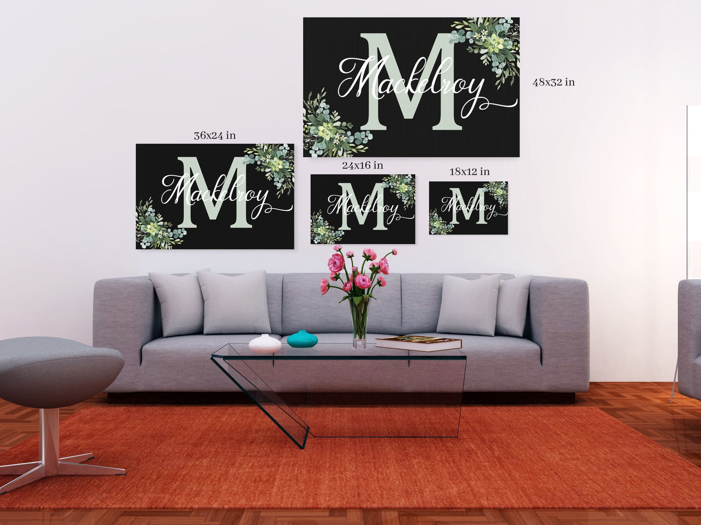 Personalized Custom Last Name/Family Name Canvas Wall Sign