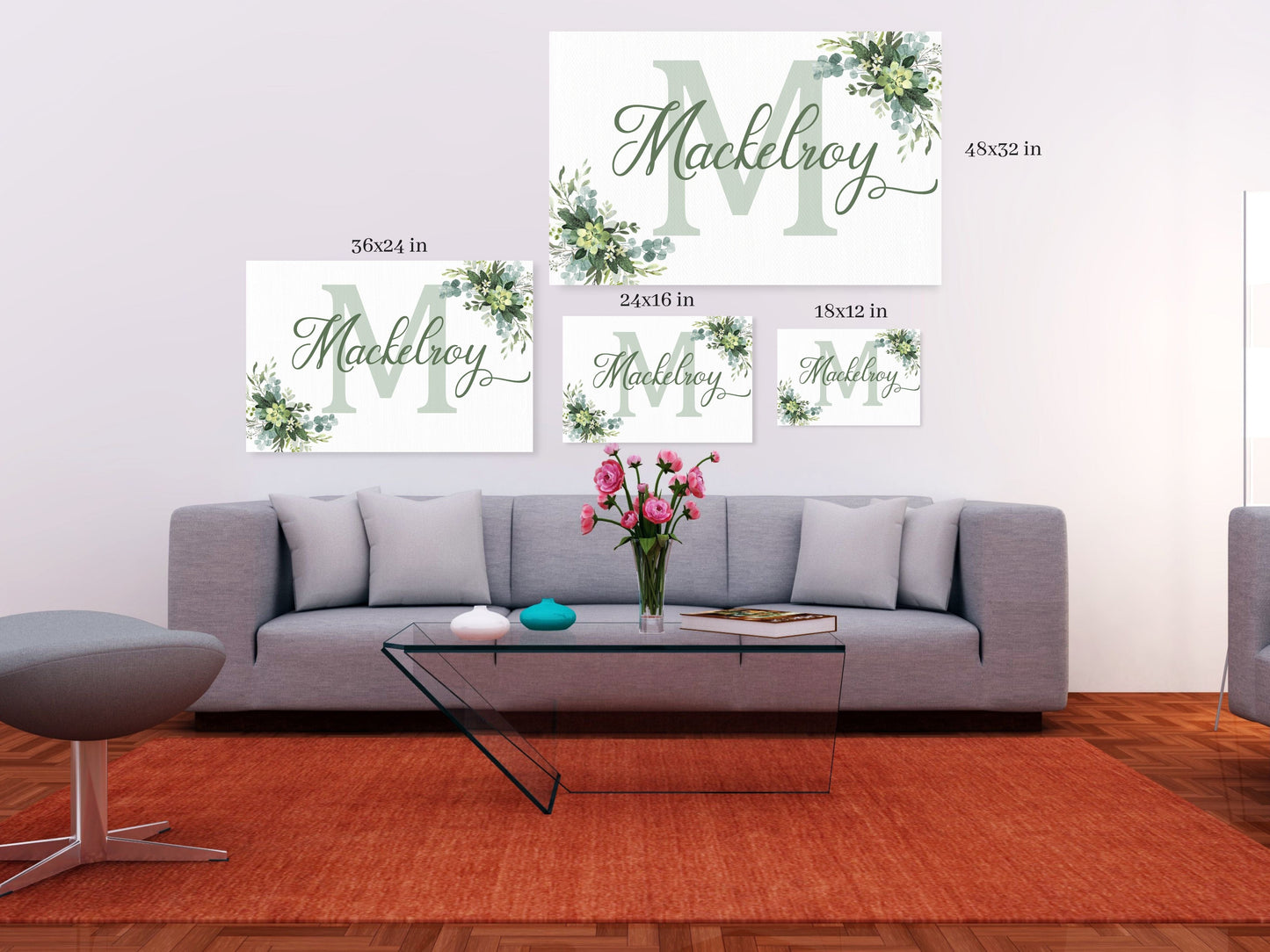 Personalized Custom Last Name/Family Name Canvas Wall Sign